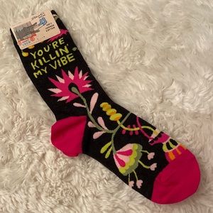 NWT “You’re Killin’ My Vibe” crew socks